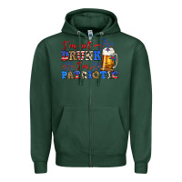 Sports Green i'm not drunk i'm patriotic zillion Zipper Hoodie - Zillion Design Studio