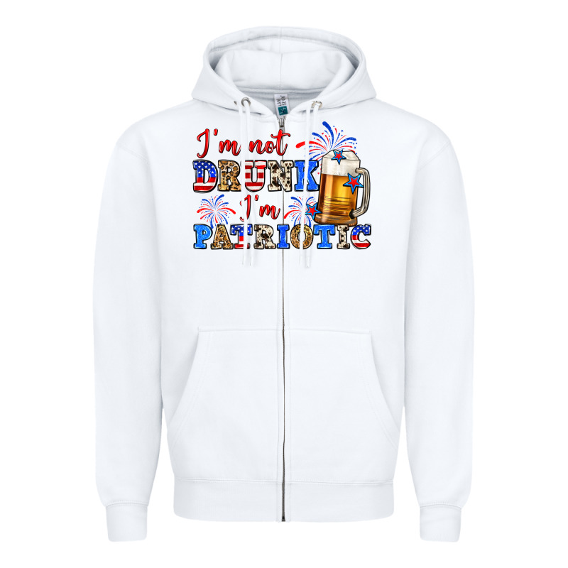 I'm Not Drunk I'm Patriotic Zillion Zipper Hoodie by Zillion Design Studio | Teevron