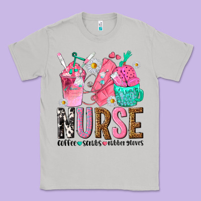 Nurse Coffee Scrubs Rubber Gloves Classic Tee Designed By Texasbilliewilder