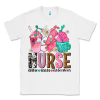 White nurse coffee scrubs rubber gloves Classic Tee - texasbilliewilder