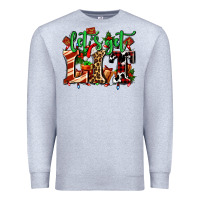 Heather Grey lets get lit with Christmas Premium Sweatshirt - AdoDesignShop