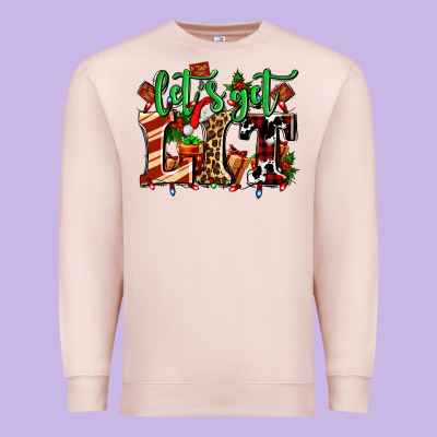 Lets Get Lit With Christmas Premium Sweatshirt Designed By Adodesignshop