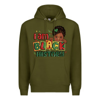 Army Green i am black history black girl Premium Hoodie - MaliasSmallBusiness