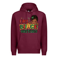 Burgundy i am black history black girl Premium Hoodie - MaliasSmallBusiness