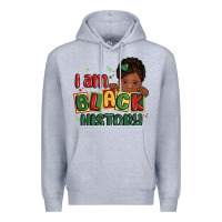 Heather Grey i am black history black girl Premium Hoodie - MaliasSmallBusiness
