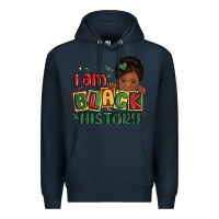 Navy i am black history black girl Premium Hoodie - MaliasSmallBusiness