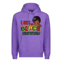 Purple i am black history black girl Premium Hoodie - MaliasSmallBusiness