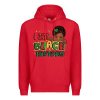 Red i am black history black girl Premium Hoodie - MaliasSmallBusiness