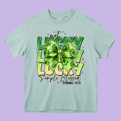 Not Lucky Simply Blessed Heavy Core Tee Designed By Cowhidedigitalart