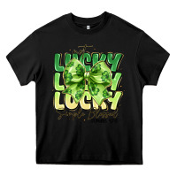 Black Not Lucky Simply Blessed Heavy Core Tee - CowhideDigitalArt