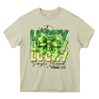 Mossy Not Lucky Simply Blessed Heavy Core Tee - CowhideDigitalArt