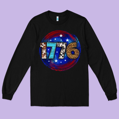 Long Sleeve Tee western 1776 4th of july billie wilder