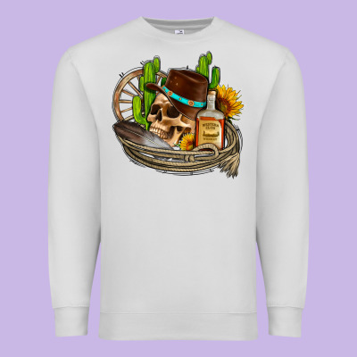 Cowboy Cactus  Sunflowers Whiskey Premium Sweatshirt Designed By Adodesignshop
