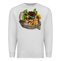 Dove Grey cowboy cactus  sunflowers whiskey Premium Sweatshirt - AdoDesignShop