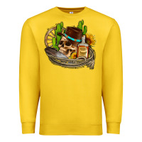 Lemon cowboy cactus  sunflowers whiskey Premium Sweatshirt - AdoDesignShop
