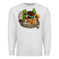 Oatmeal Heather cowboy cactus  sunflowers whiskey Premium Sweatshirt - AdoDesignShop