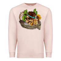 Pale Pink cowboy cactus  sunflowers whiskey Premium Sweatshirt - AdoDesignShop