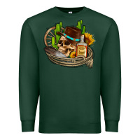 Sports Green cowboy cactus  sunflowers whiskey Premium Sweatshirt - AdoDesignShop
