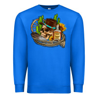 True Royal cowboy cactus  sunflowers whiskey Premium Sweatshirt - AdoDesignShop