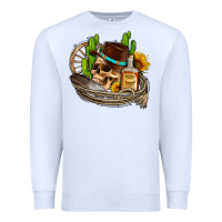 White cowboy cactus  sunflowers whiskey Premium Sweatshirt - AdoDesignShop