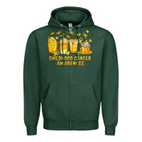 Sports Green Childhood Cancer Awareness Coffee Cups Zipper Hoodie - texasbilliewilder