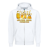 White Childhood Cancer Awareness Coffee Cups Zipper Hoodie - texasbilliewilder