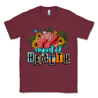 Burgundy mental health Classic Tee - texasbilliewilder