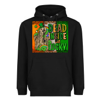 Black irish flag with shamrocks  dead inside but lucky Heavyweight Hoodie - AdoDesignShop