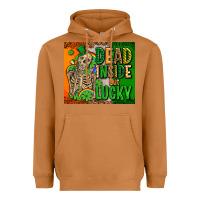 Irish Flag With Shamrocks  Dead Inside But Lucky Heavyweight Hoodie | Teevron