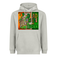 Moon Dust irish flag with shamrocks  dead inside but lucky Heavyweight Hoodie - AdoDesignShop