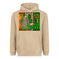 Mushroom irish flag with shamrocks  dead inside but lucky Heavyweight Hoodie - AdoDesignShop