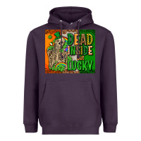 Plum irish flag with shamrocks  dead inside but lucky Heavyweight Hoodie - AdoDesignShop