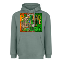 Sage irish flag with shamrocks  dead inside but lucky Heavyweight Hoodie - AdoDesignShop