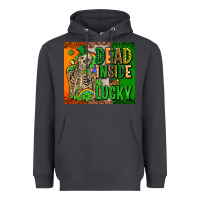 Smoke irish flag with shamrocks  dead inside but lucky Heavyweight Hoodie - AdoDesignShop