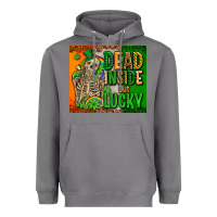 Storm irish flag with shamrocks  dead inside but lucky Heavyweight Hoodie - AdoDesignShop