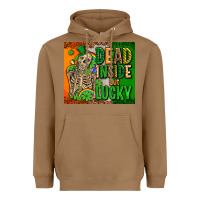 Toasted Coconut irish flag with shamrocks  dead inside but lucky Heavyweight Hoodie - AdoDesignShop