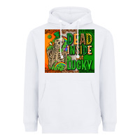 White irish flag with shamrocks  dead inside but lucky Heavyweight Hoodie - AdoDesignShop