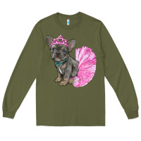 Army Green balerina french bulldog with tutu Long Sleeve Tee - RanaPortraitStore