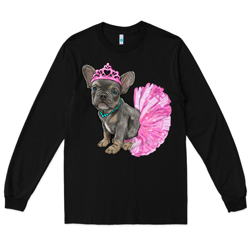 Balerina French Bulldog With Tutu Long Sleeve Tee by RanaPortraitStore | Teevron