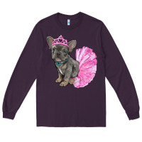 Plum balerina french bulldog with tutu Long Sleeve Tee - RanaPortraitStore