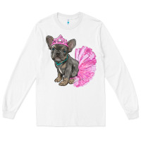 White balerina french bulldog with tutu Long Sleeve Tee - RanaPortraitStore