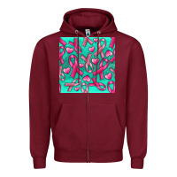 Burgundy Cancer Ribbon with Heart Zipper Hoodie - texasbilliewilder