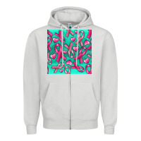 Dove Grey Cancer Ribbon with Heart Zipper Hoodie - texasbilliewilder