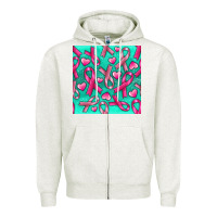 Oatmeal Heather Cancer Ribbon with Heart Zipper Hoodie - texasbilliewilder