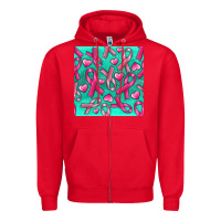 Red Cancer Ribbon with Heart Zipper Hoodie - texasbilliewilder