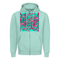 Seafoam Cancer Ribbon with Heart Zipper Hoodie - texasbilliewilder