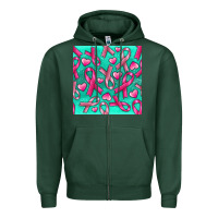 Sports Green Cancer Ribbon with Heart Zipper Hoodie - texasbilliewilder