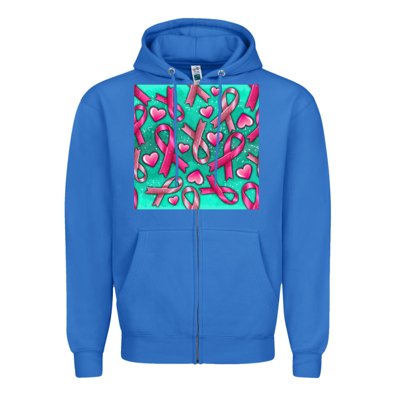 Cancer Ribbon With Heart Zipper Hoodie by texasbilliewilder | Teevron