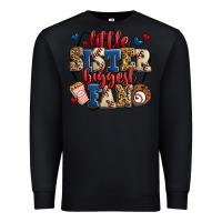 Black little sister biggest fan baseball Premium Sweatshirt - Jasminsmagicworld