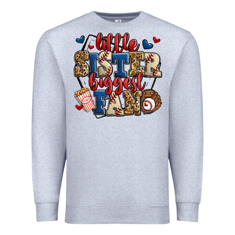 Little Sister Biggest Fan Baseball Premium Sweatshirt by Jasminsmagicworld | Teevron
